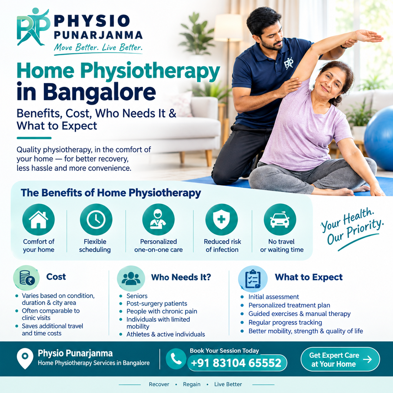 Home Physiotherapy in Bangalore: Benefits, Cost, Who Needs It & What to Expect